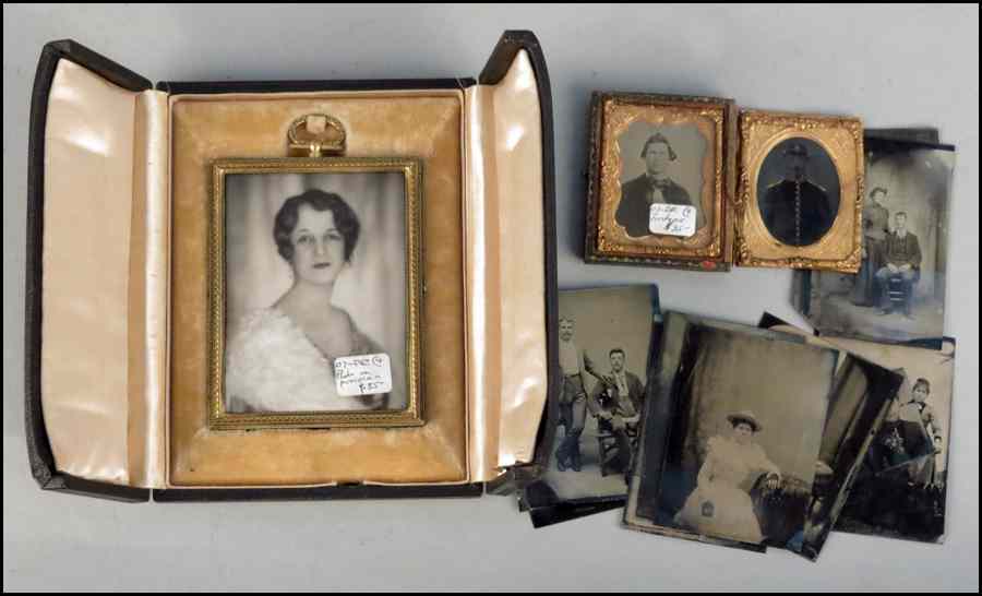 Appraisal: COLLECTION OF THIRTEEN TINTYPES Two set in decorative copper surround