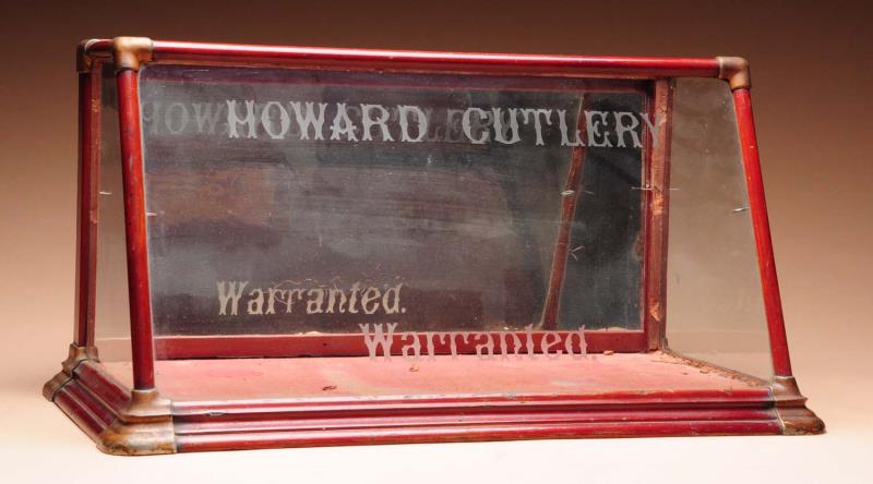 Appraisal: Howard Cutlery Slant Front Showcase This great countertop Howard Cutlery