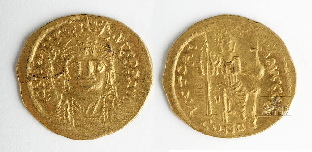 Appraisal: HolylandByzantine Gold Solidus of Justin II - grams Originally Listed