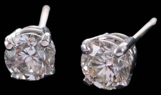 Appraisal: kt Diamond Stud Earrings round brilliant diamonds estimated total weight