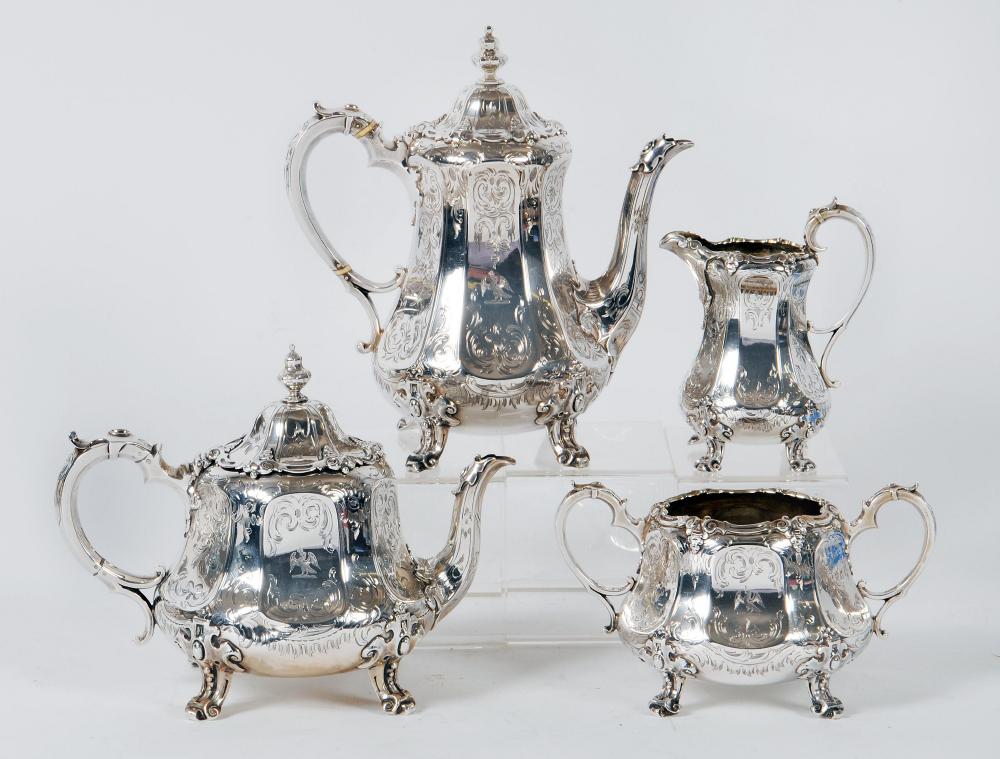 Appraisal: A VICTORIAN FOUR PIECE TEA AND COFFEE SET maker The