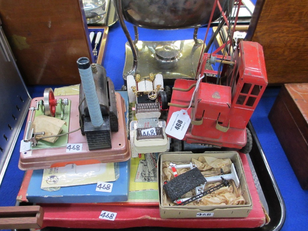 Appraisal: Lot comprising model crane car engine meccano etc