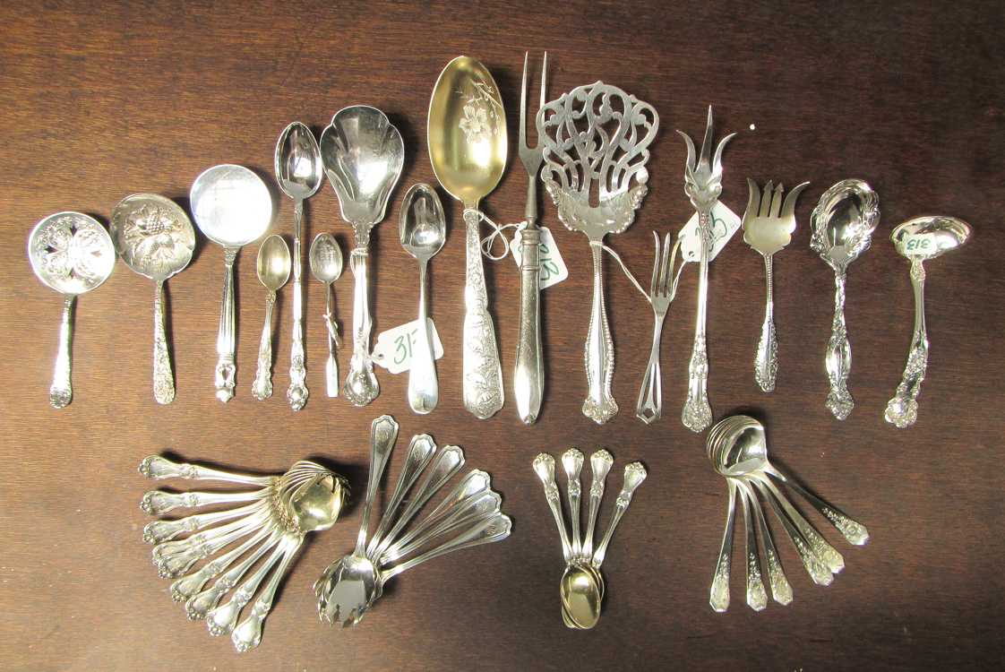 Appraisal: FORTY-ONE PIECES OF STERLING SILVER FLATWARE assorted makers and patterns