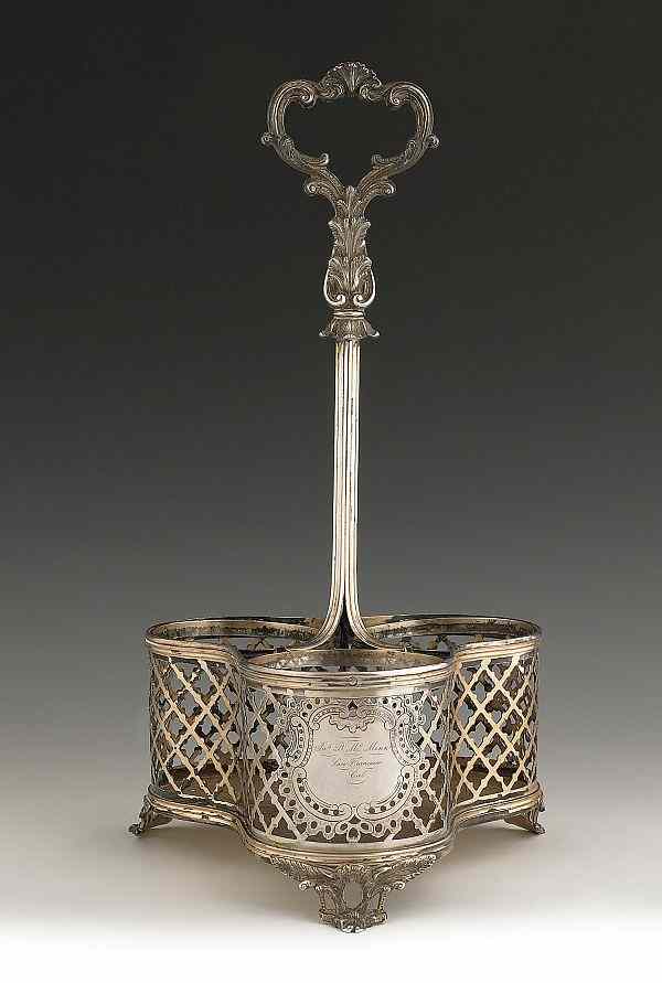 Appraisal: New York silver bottle holder ca bearing the touch of