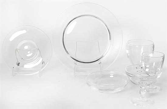 Appraisal: Stueben crystal stems plates and bowls Corning New York th