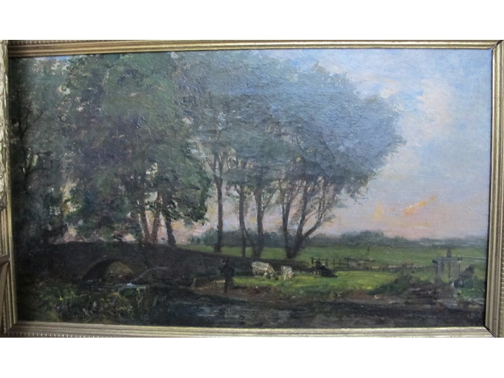 Appraisal: Attributed to JAMES CAMPBELL NOBLE Oil on canvas 'The Gloaming'