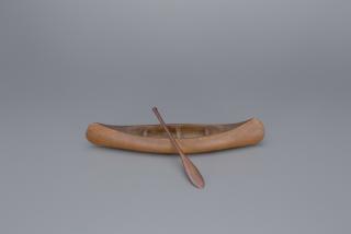 Appraisal: Miniature Canoe and Paddle Miniature Canoe and Paddle c in