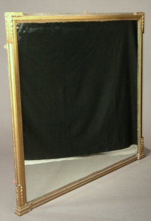 Appraisal: A large gilt overmantel mirror early th century the rectangular