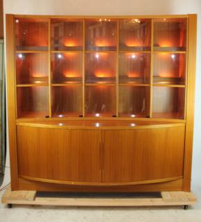 Appraisal: Danish Modern curved side china cabinet buffet Danish Modern curved