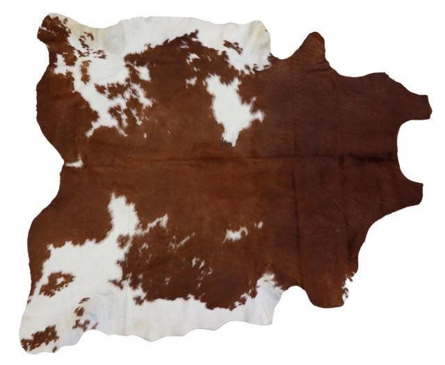 Appraisal: Cowhide rug brand at center approx x largest measurement