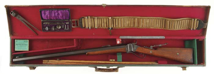 Appraisal: CASED SHARPS MODEL SPORTING RIFLE Cal SN C The bottom