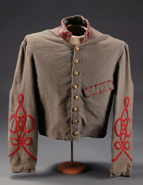 Appraisal: Confederate artillery officers jacket Single star on collar with red