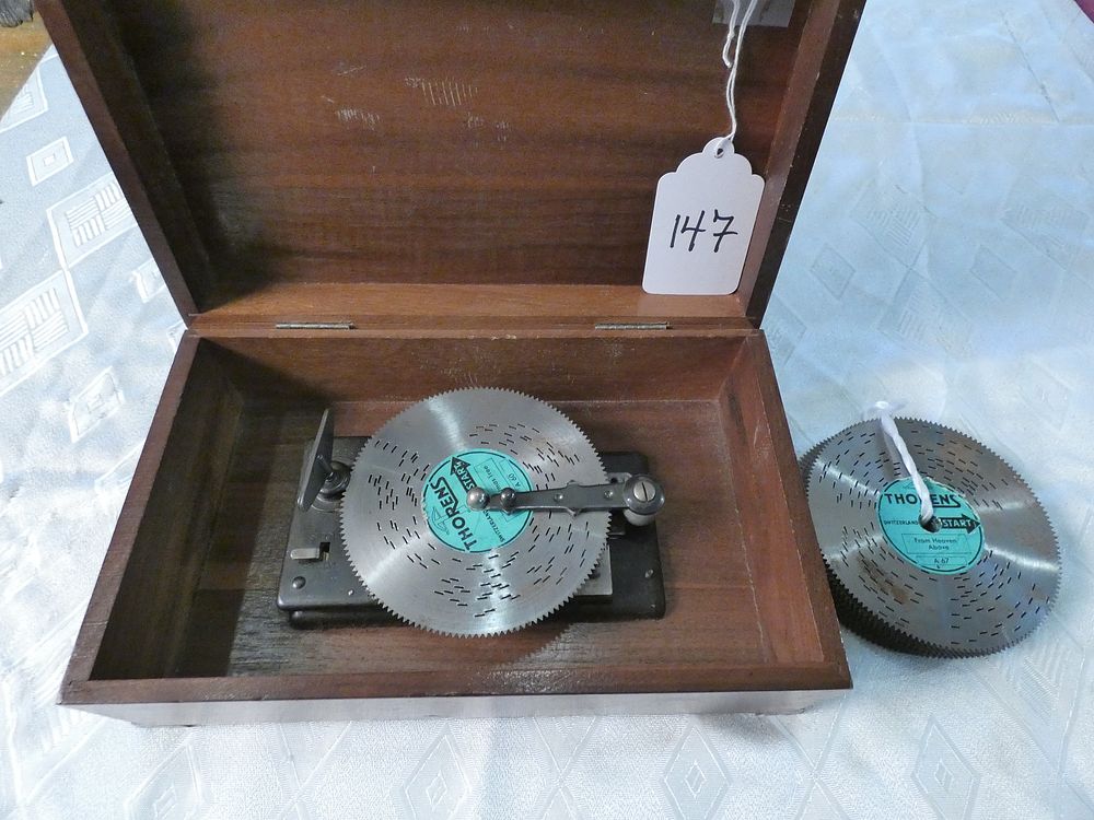 Appraisal: THORENS DISK MUSIC BOX Vintage Swiss Thorens small disk music