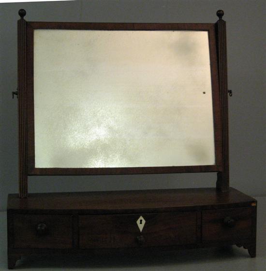 Appraisal: th century mahogany dressing table mirror the base with three