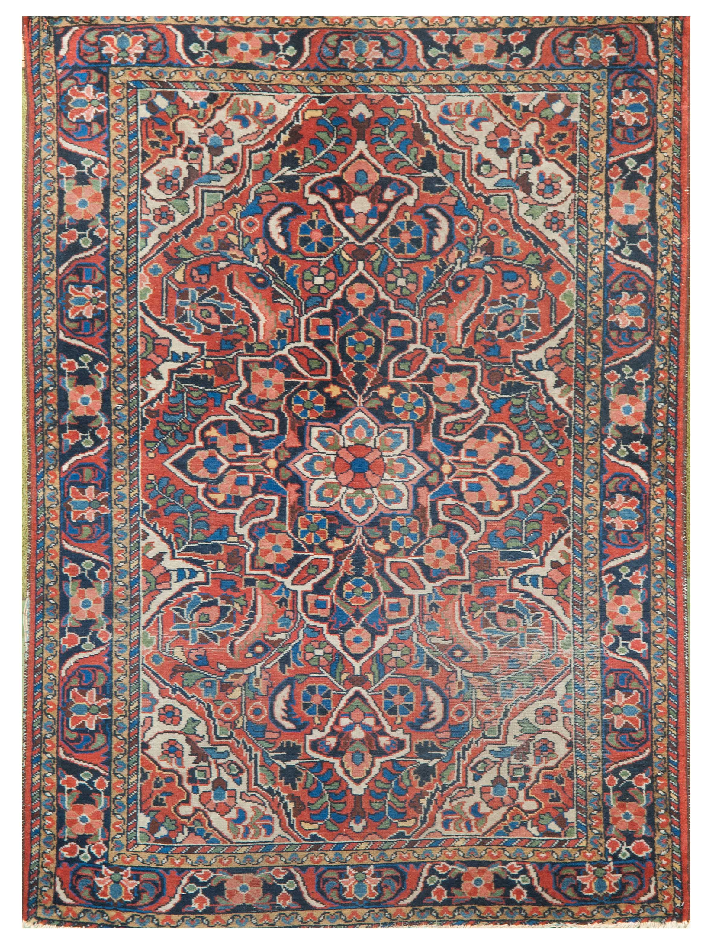 Appraisal: ORIENTAL RUG HAMADAN ' x ' Geometric navy blue floral