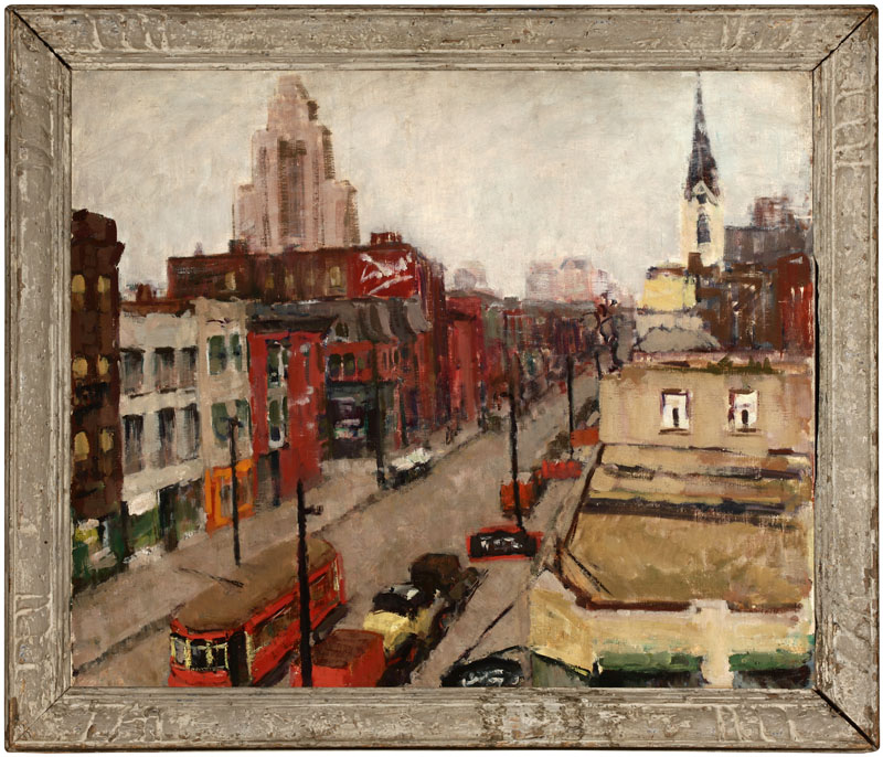 Appraisal: Helen Campbell Taylor - Clark Street Chicago Oil on canvas