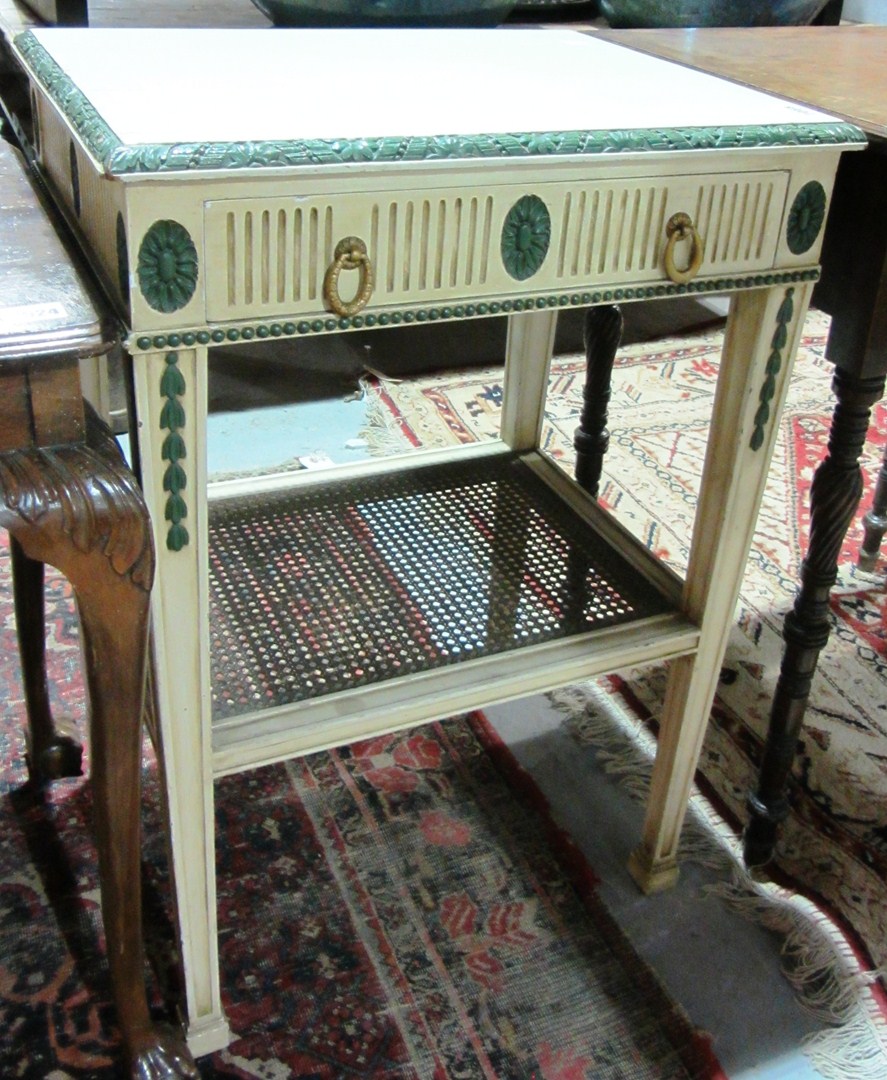 Appraisal: A th century cream and gilt green side table