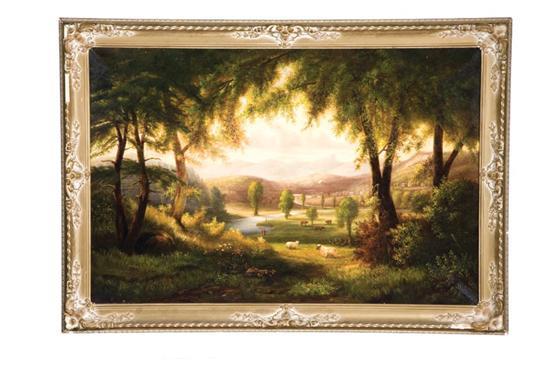 Appraisal: PASTORAL LANDSCAPE AMERICAN OR ENGLISH LATE TH CENTURY Oil on