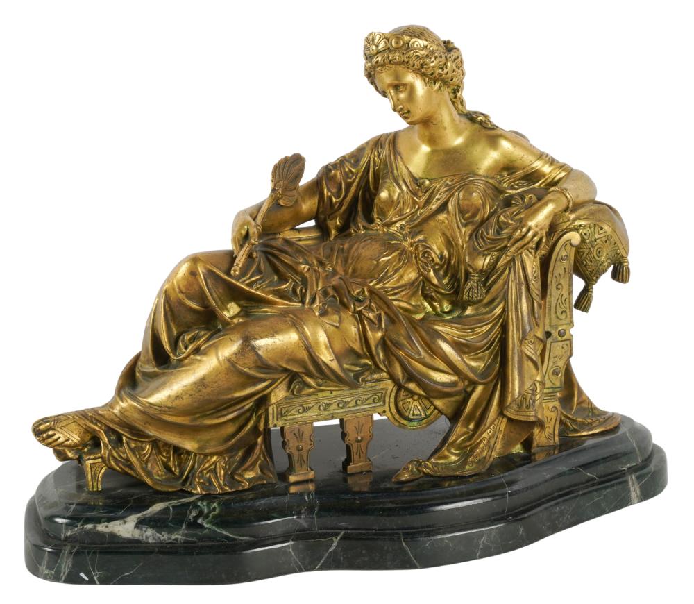 Appraisal: AUGUSTE JOSEPH CARRIER - ALLEGORICAL FIGUREgilt bronze mounted to marble