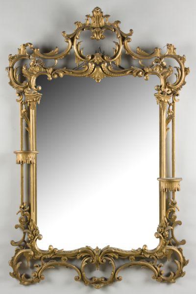 Appraisal: Italian Rococo Style Wall Mirror late th century carved and