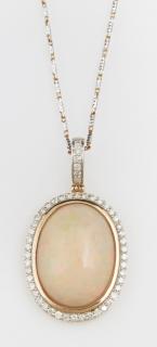 Appraisal: K Yellow Gold Pendant with a carat oval c K