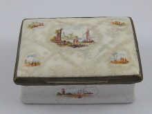 Appraisal: A gilt and enamelled ceramic patch box the surface with