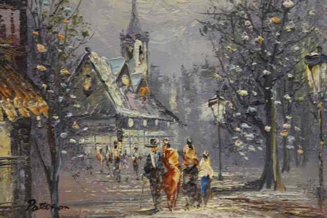 Appraisal: PATTERSON TH CENTURY street view of Paris signed oils on