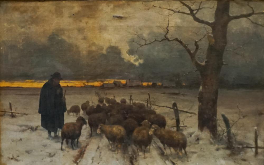 Appraisal: Ernst Adolf Meissner German - Shepherd with His Flock at