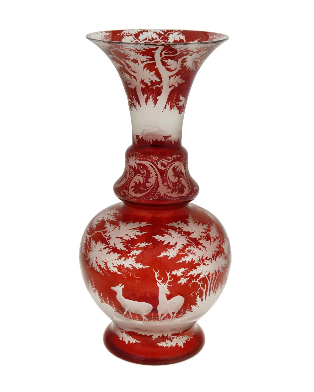 Appraisal: A Bohemian cut-glass vase Late th Early th Century The