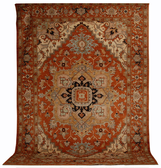 Appraisal: ORIENTAL RUG SERAPI DESIGN ' x ' Traditional gabled medallion