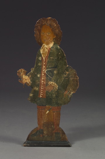 Appraisal: Good Georgian Polychromed Wooden Dummy-Board depicting a fashionably attired young