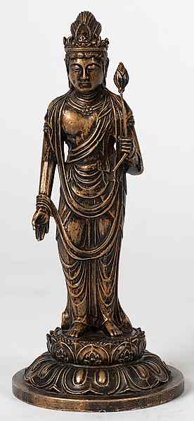 Appraisal: Patinated Metal Figure of Bodhisattva Chinese th century a patinated