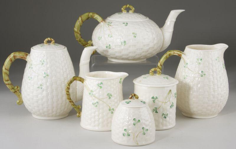 Appraisal: Group of Six Pieces of Irish Belleek - mark in