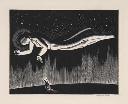 Appraisal: ROCKWELL KENT Godspeed Wood engraving - x mm x inches