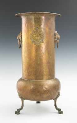 Appraisal: A Russian Hand Wrought Mixed Metals Umbrella Stand ca Bulbous