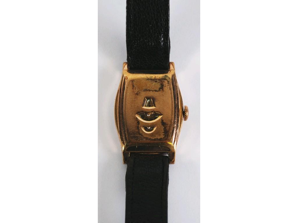 Appraisal: GENTS ARCADIA SWISS ROLLED GOLD DIGITAL WRIST WATCH with jewel