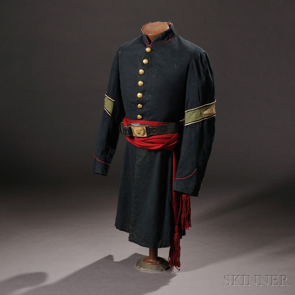 Appraisal: Model Commercial Hospital Steward's Frock Coat Sash and Belt of