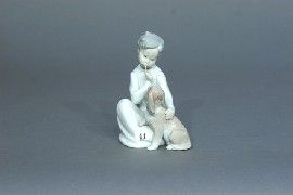 Appraisal: A Lladro figure of a boy and a spaniel cm