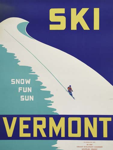 Appraisal: ANONYMOUS SKI VERMONT x inches Condition B creases and tears