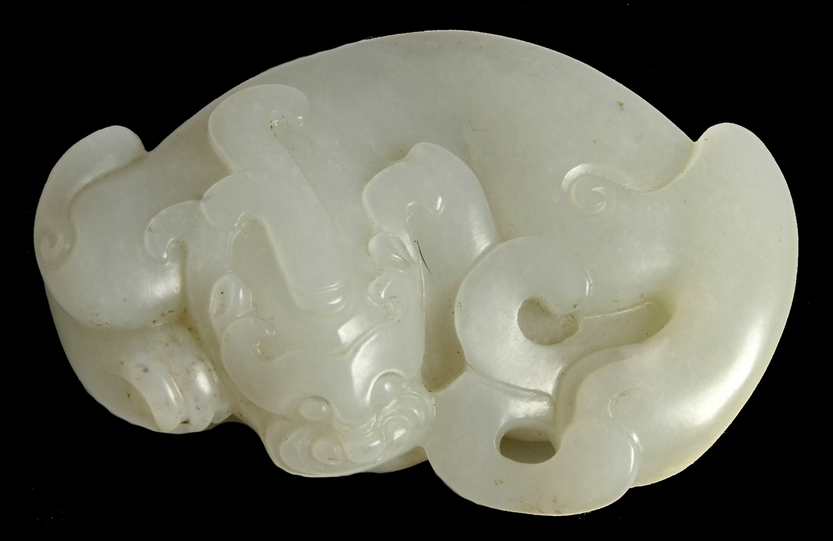 Appraisal: Chinese Carved White Jade Creature Paperweight