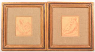 Appraisal: French School Red Chalk on Paper Drawings Two th Century