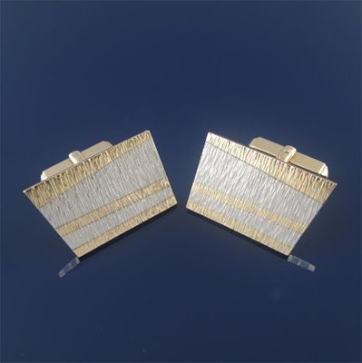 Appraisal: A pair of platinum and ct yellow gold cufflinks of