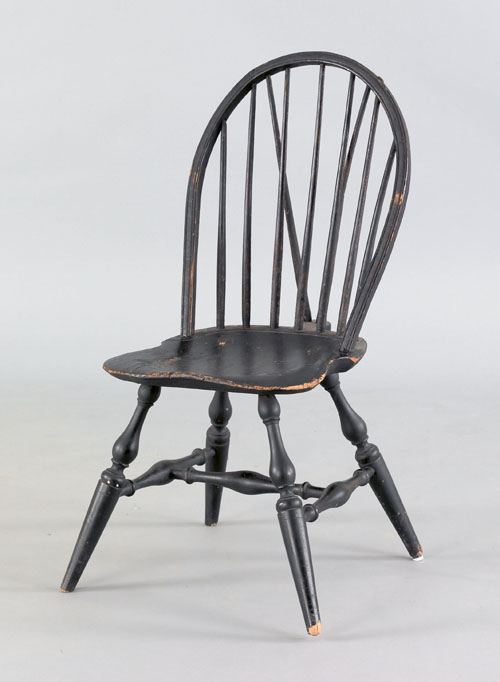 Appraisal: Windsor braceback side chair ca branded O Paine retaining an