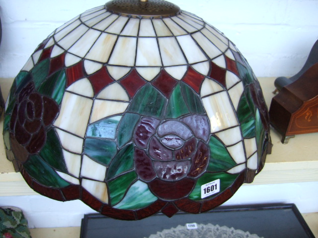 Appraisal: A Tiffany style leaded glass ceiling light shade cm diameter