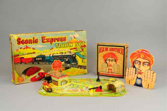 Appraisal: MARX TRAIN SET AND BOXED GAME Both boxed items includes