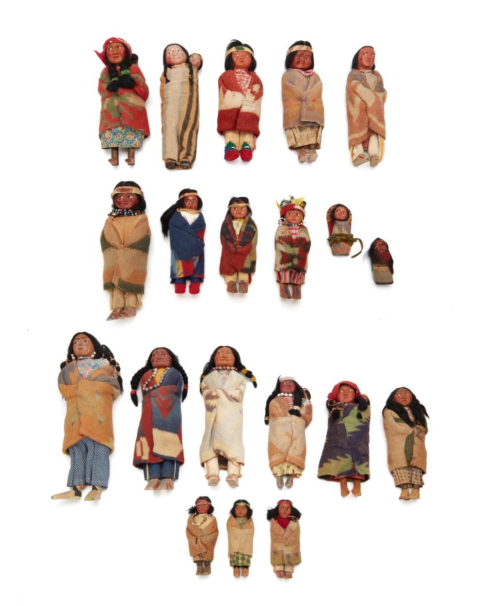 Appraisal: A large collection of Skookum dolls th Century Four with