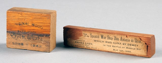 Appraisal: pieces of Spanish-American Souvenir Wood from the USS Oregon and