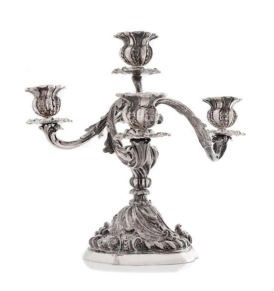 Appraisal: An Italian Silver Four-Light Candelabrum Pradella Ilario for Mario Buccellati