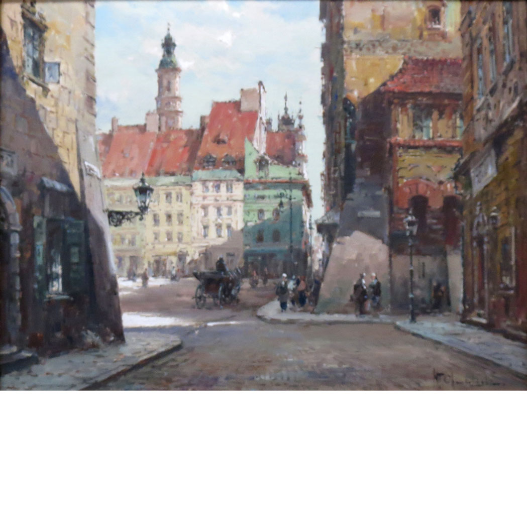 Appraisal: Wladyslaw T Chemielinski Polish th Century Approaching the Square Signed