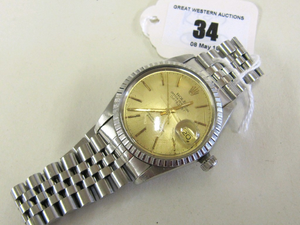 Appraisal: Gents stainless steel Rolex Oyster Perpetual wrist watch with gold